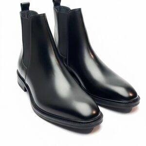 بوت مردانه ونتو مدل چلسی جنس چرم برونشاپ مشکی