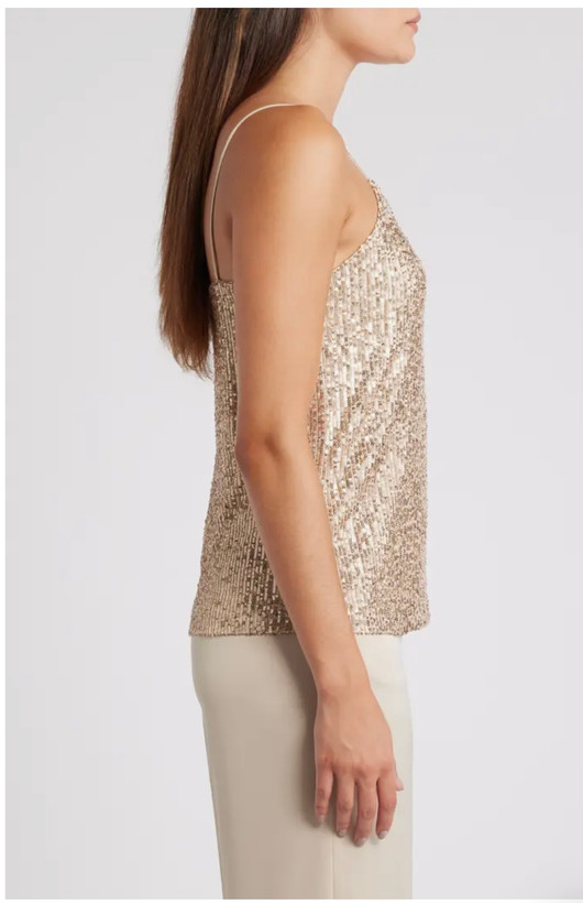 تاپ پولکی بند ماکارون رنگ بژ