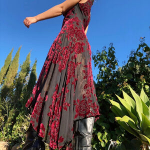 لباس مجلسی حریر گل برجسته