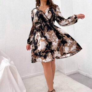 پیراهن زنانه فلورال چپ و راستی