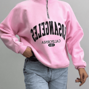 هودی نیم زیپ LA دورس پنبه - سایز فری