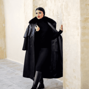 پالتو تركيب چرم و مخمل كوبيده