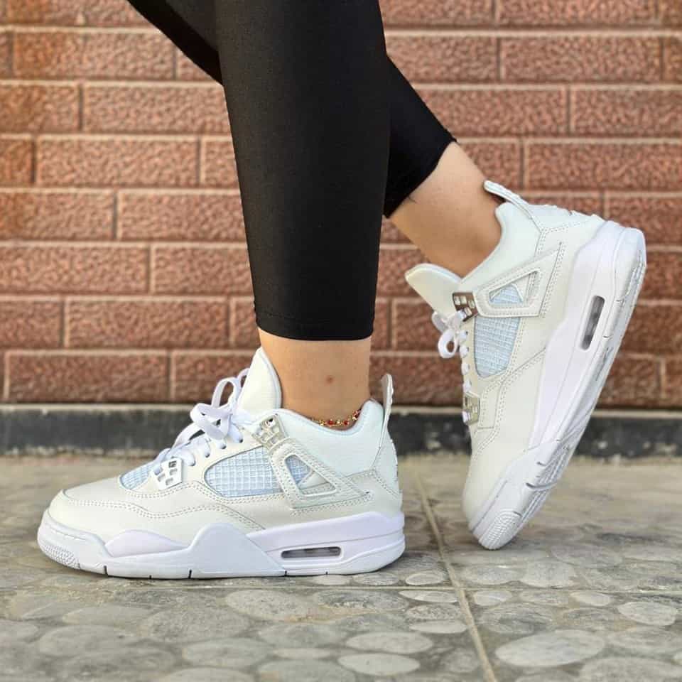 کتونی نایک ایر جردن ۴ رترو سفید Nike Air Jordan 4 Retro زنانه