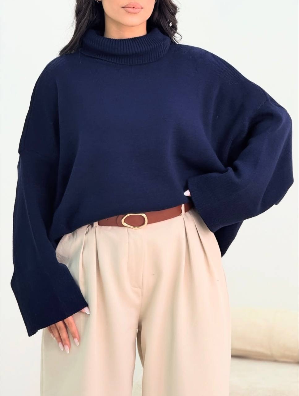 پلیور بافت یقه اسکی زنانه