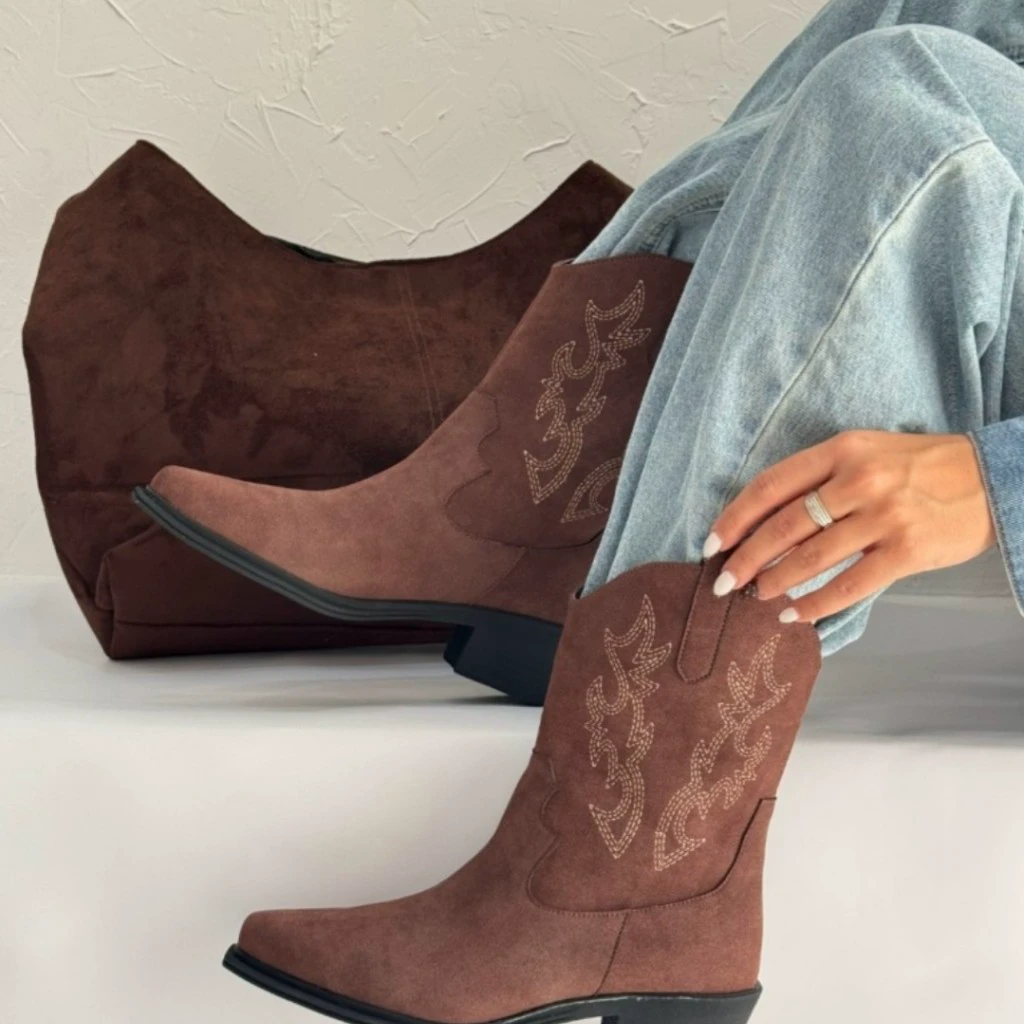 نیم بوت پاشنه گلدوزی شوگو