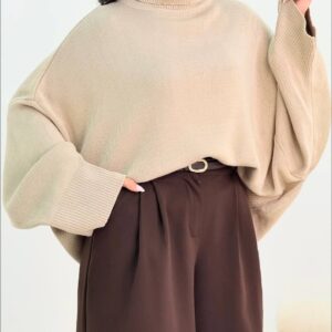 پلیور بافت یقه اسکی زنانه