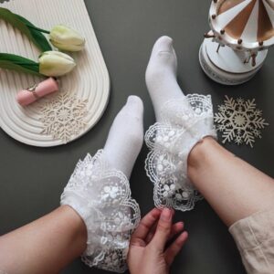 جوراب زنانه توری عروسکی دو لایه