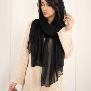 شال حریر مشکی