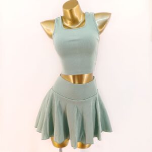 ست کراپ دامن شلوارکدار نیلا