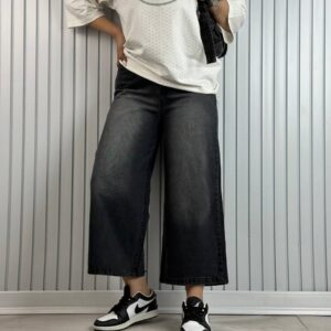 شلوار زنانه واید لگ کمر کش